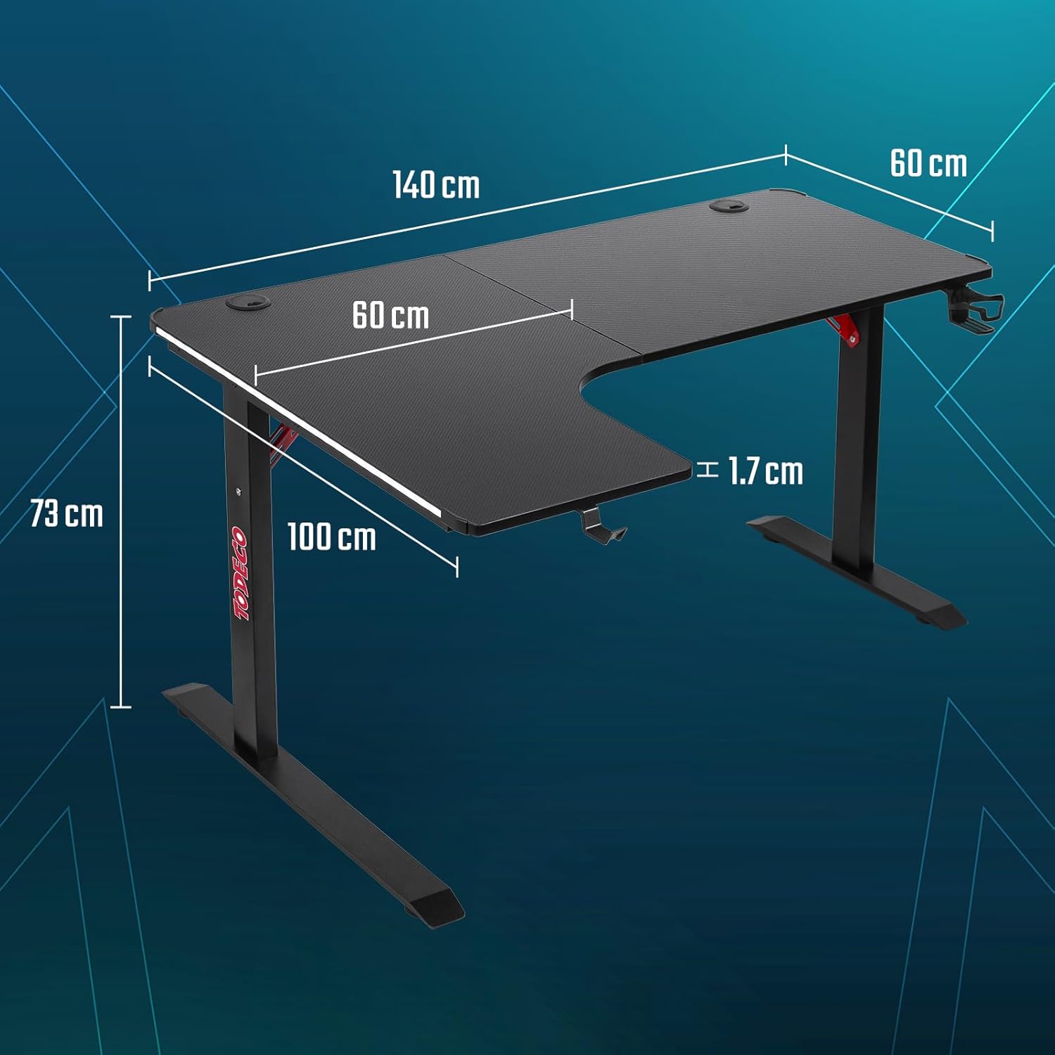 Scrivania con angolo 140 cm – LED RGB — 7
