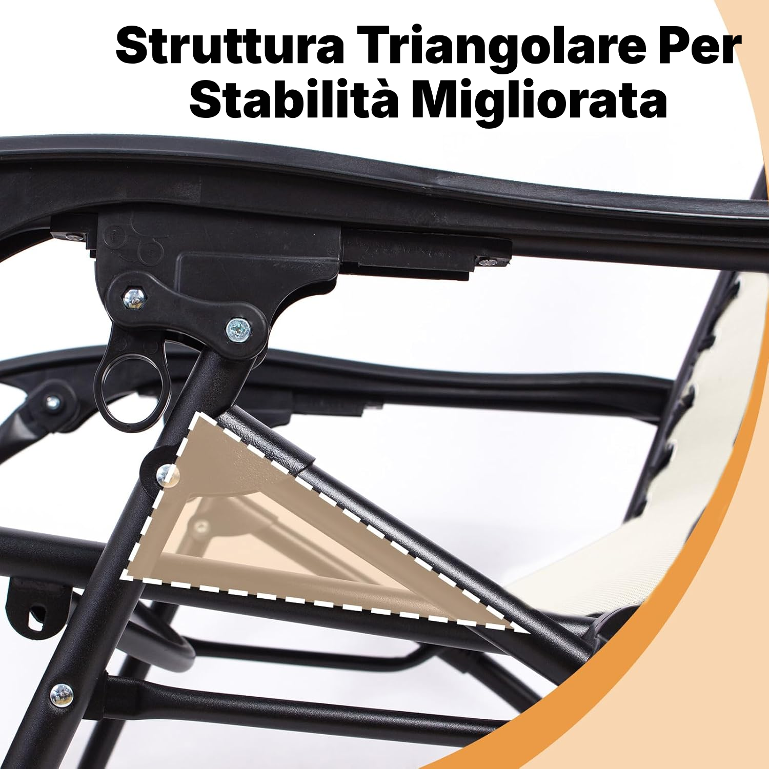 Lettino prendisole beige 110 cm con parasole — 4