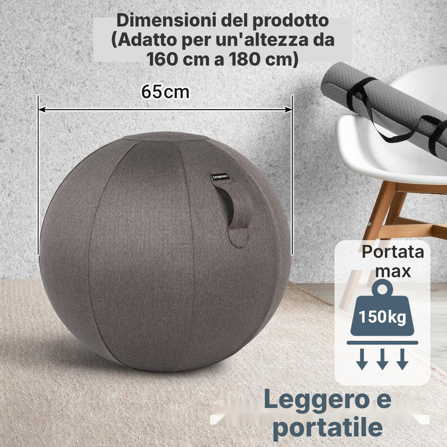 Sedia ergonomica: pallone da scrivania — 5