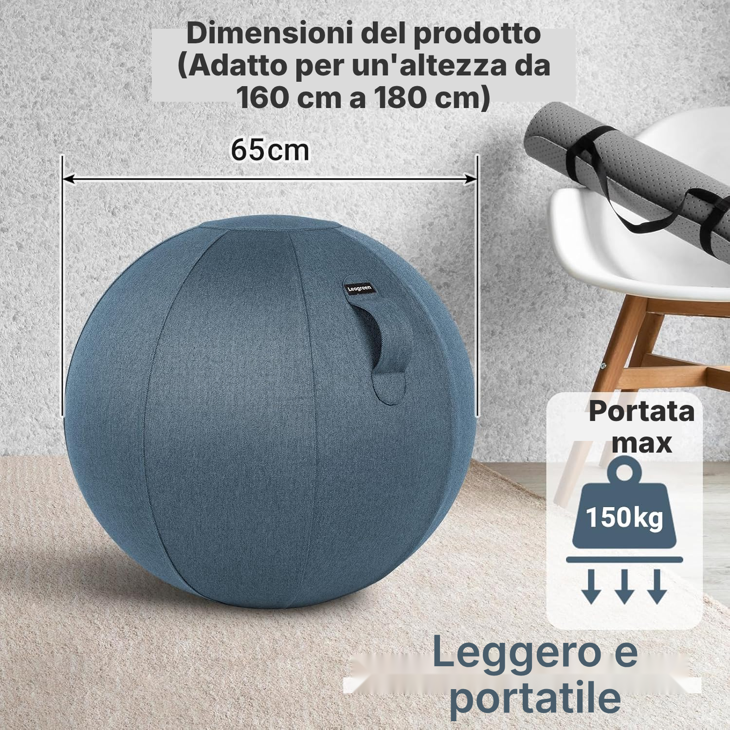 Alternativa: sedia da ufficio ergonomica e palla yoga — 3