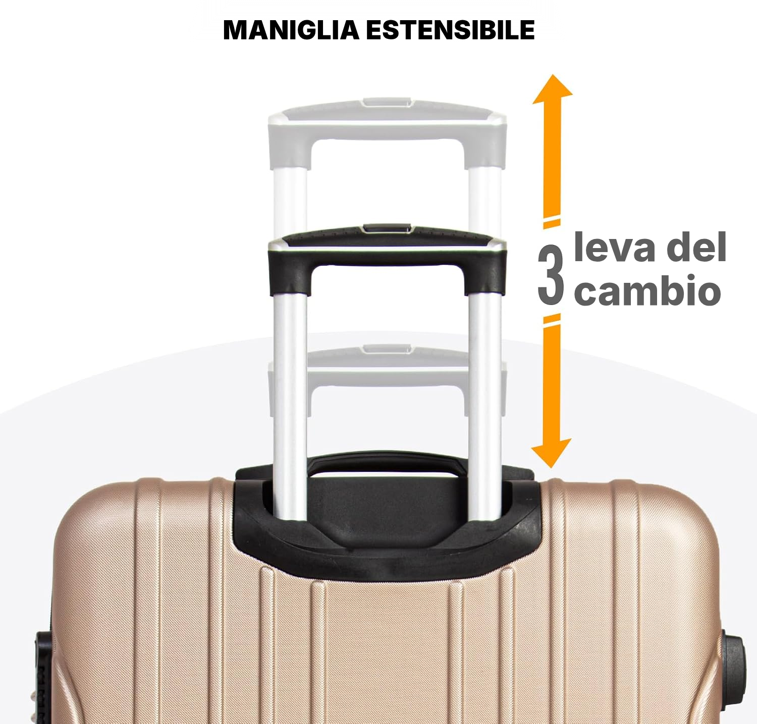 Set di 3 valigie rigide champagne — 4