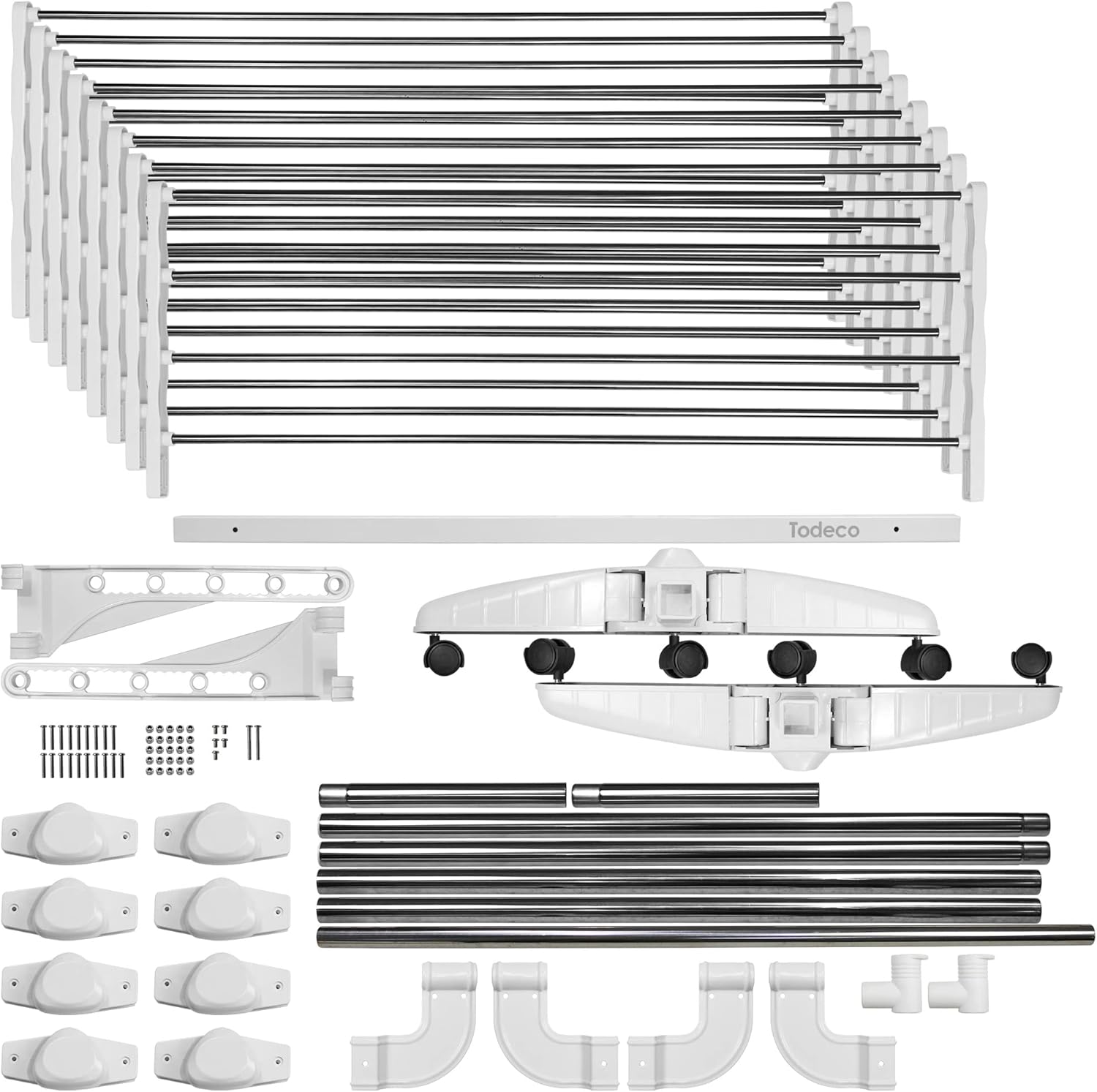 Stendino verticale bianco pieghevole a 4 livelli — 8