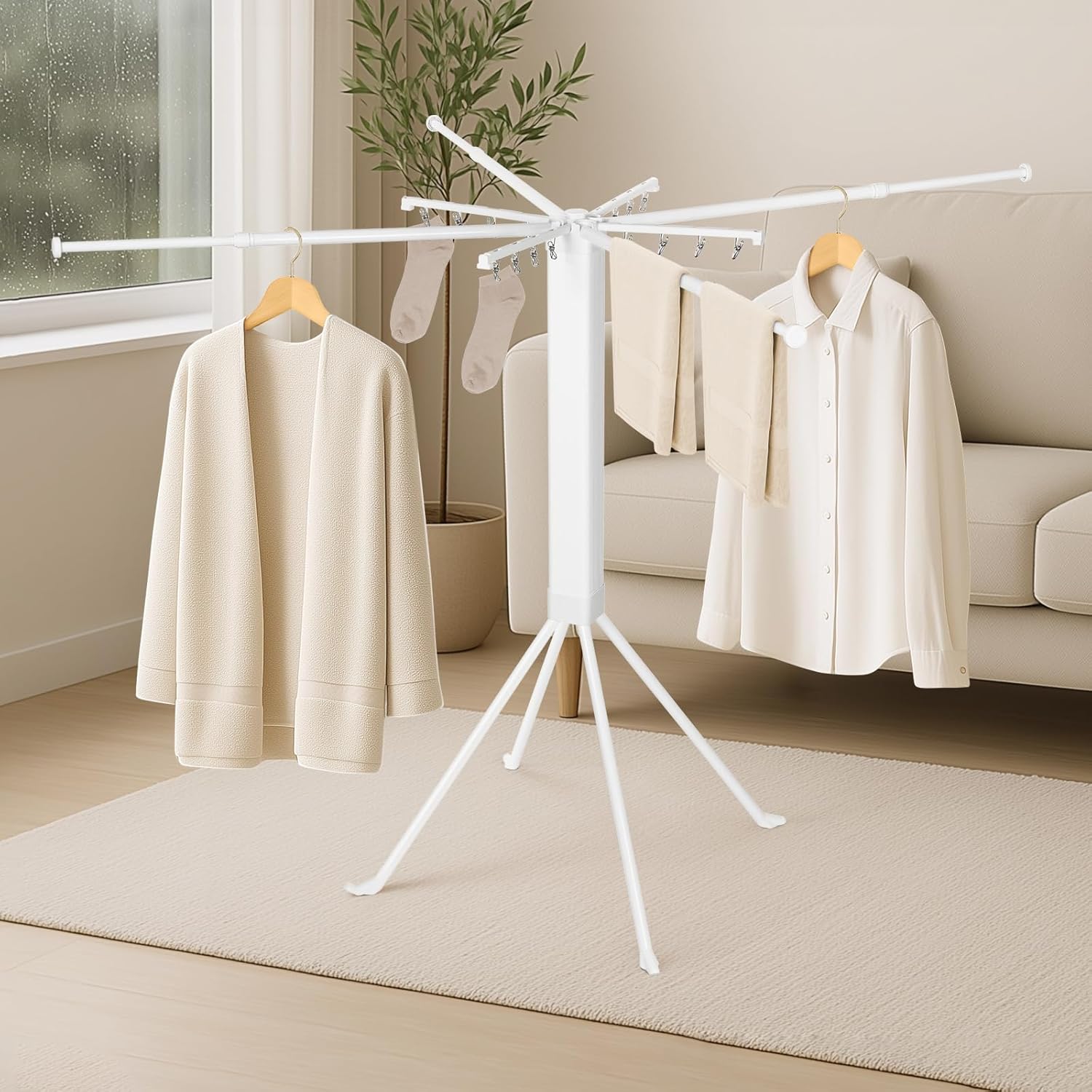 Stendino biancheria da balcone 127 cm in acciaio — 8