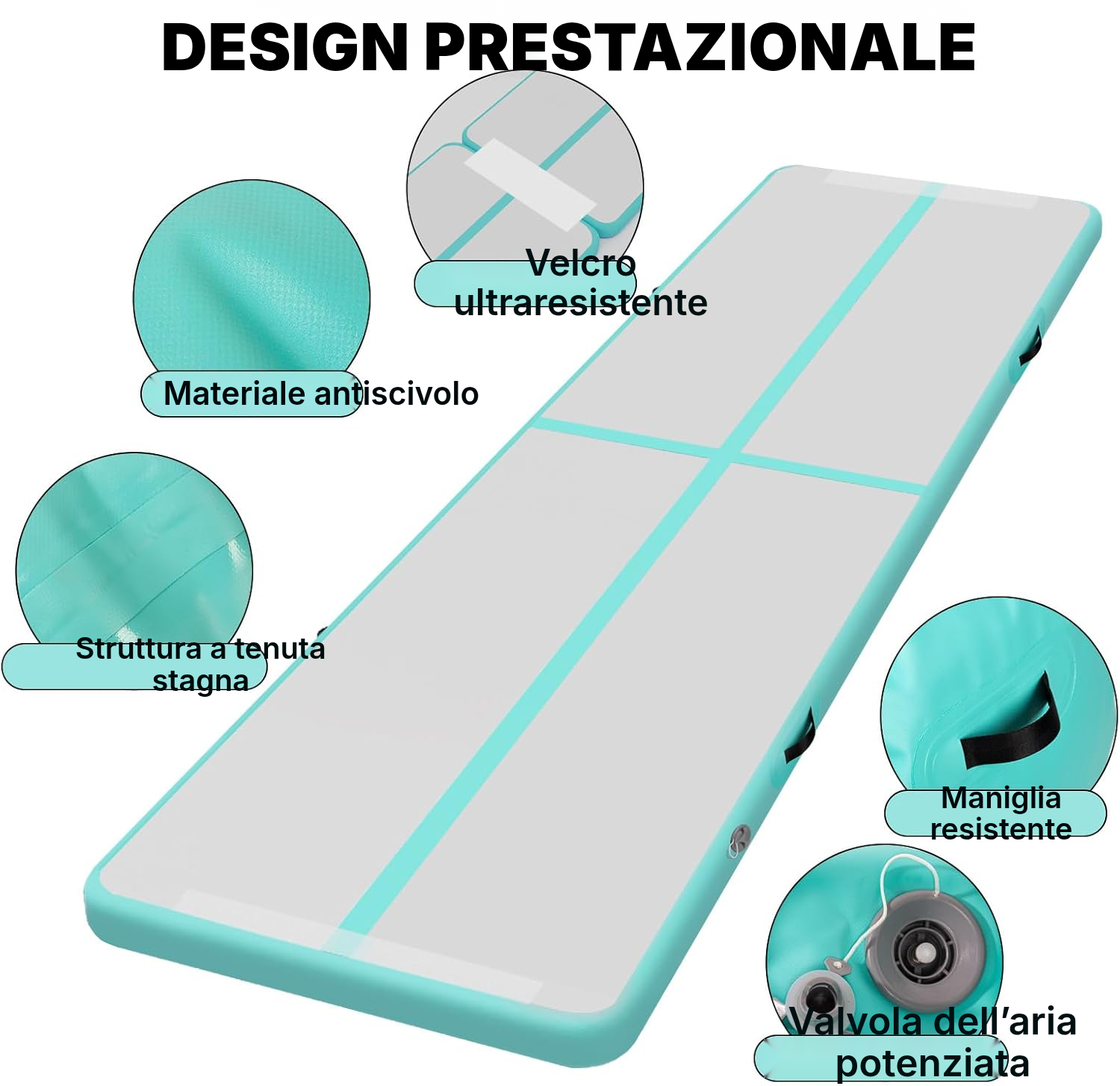 Tappetino da ginnastica gonfiabile 400 × 100 × 10 cm — 3