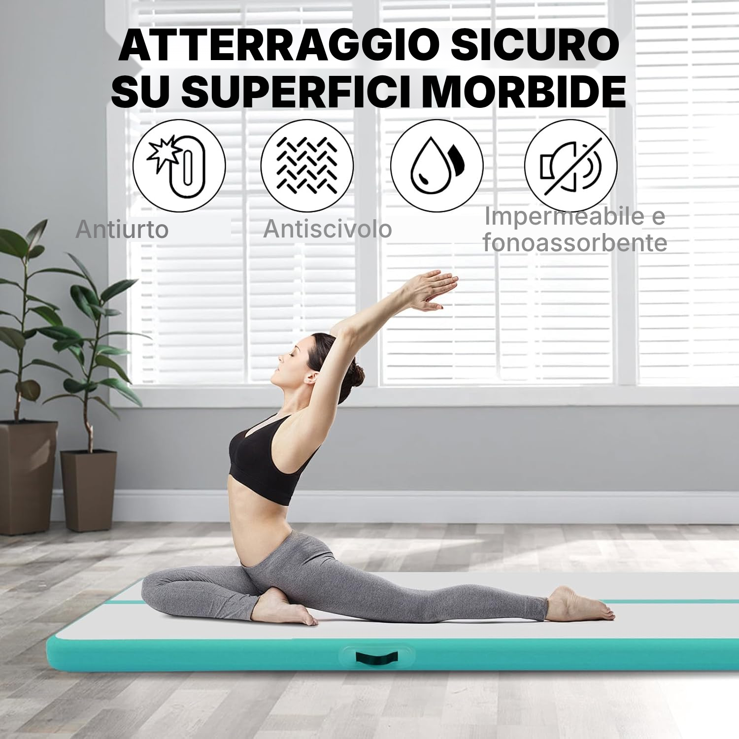 Tappetino da ginnastica gonfiabile 400 × 100 × 10 cm — 5