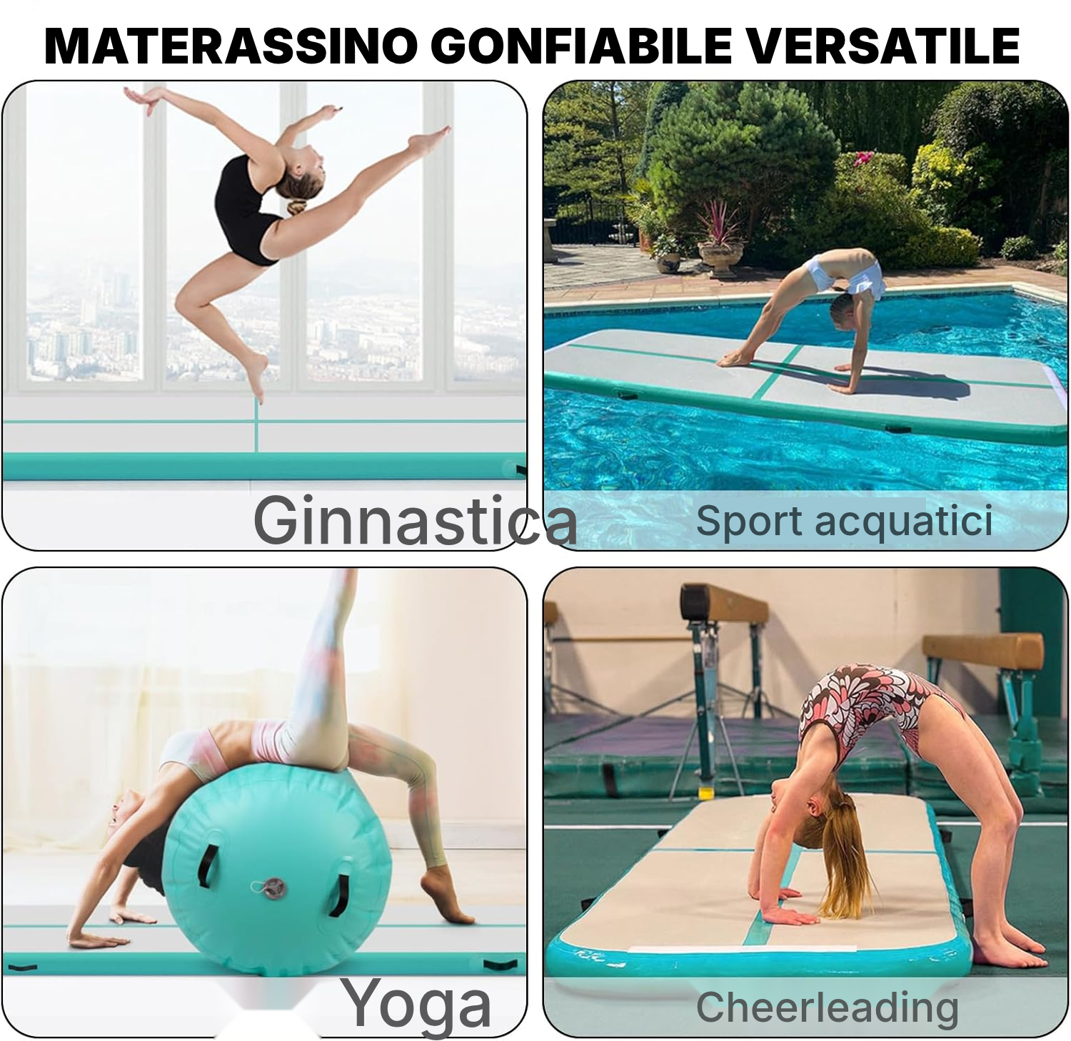 Tappetino da ginnastica gonfiabile 400 × 100 × 10 cm — 7
