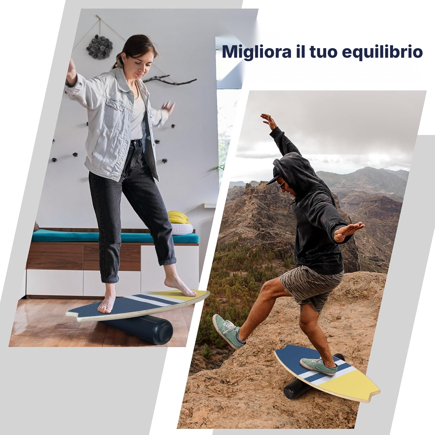 Tavola per equilibrio in legno 85 cm — 6
