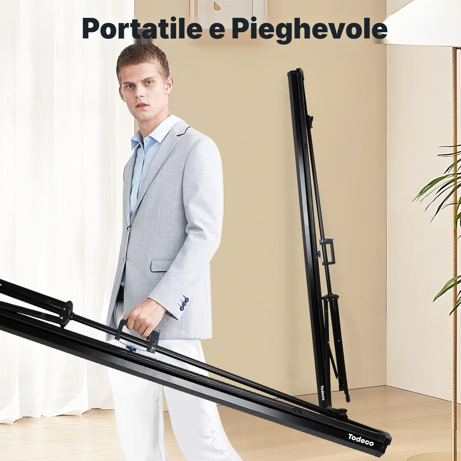Telo per proiezione portatile 75 cm, treppiede 154 cm — 4