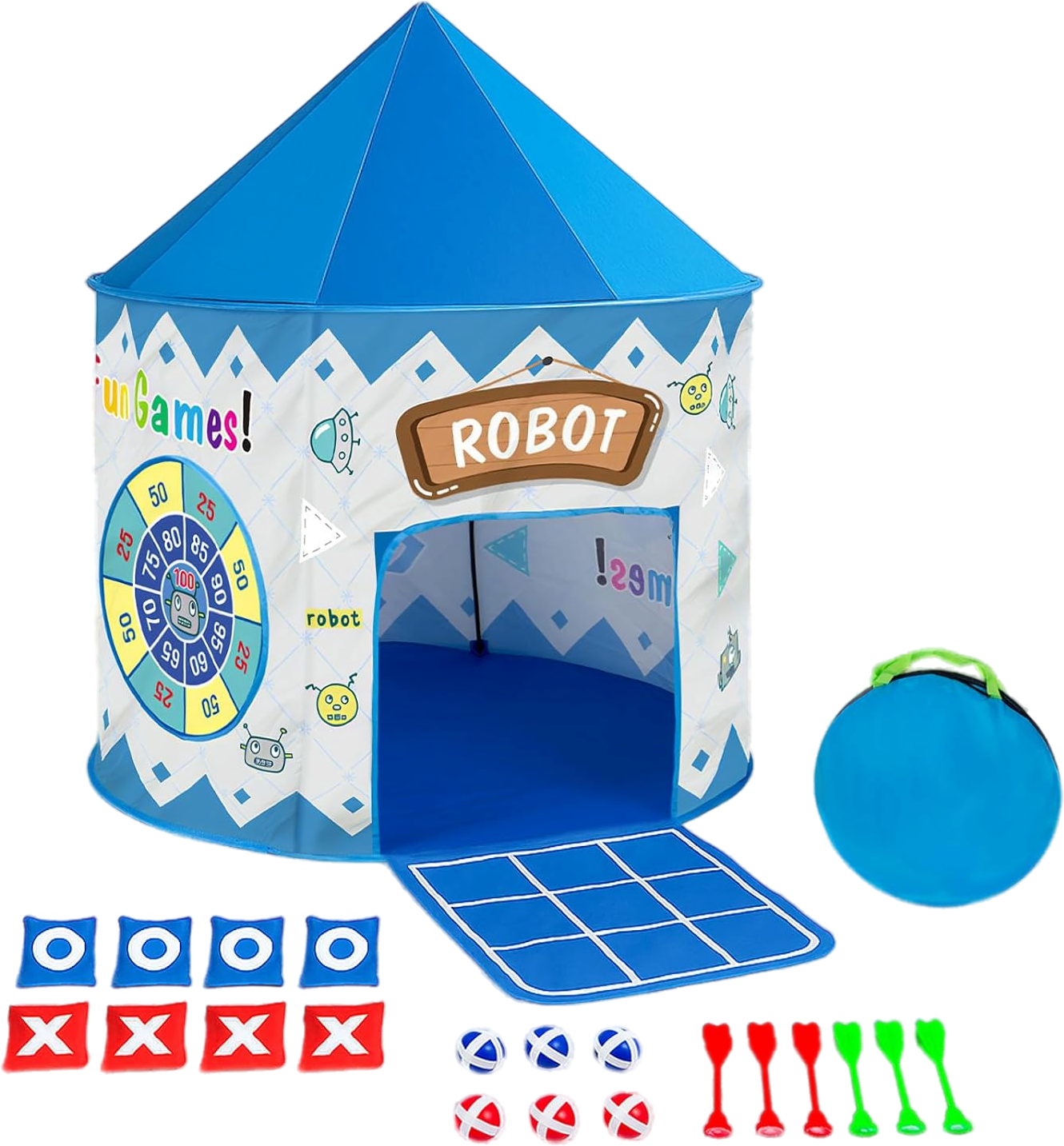 Casetta per bimbi blu — 4 giochi integrati — 7