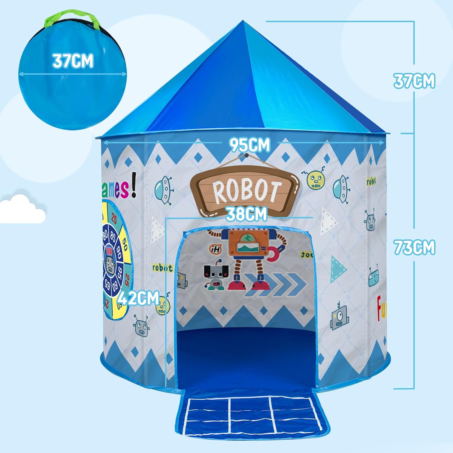 Casetta per bimbi blu — 4 giochi integrati — 6