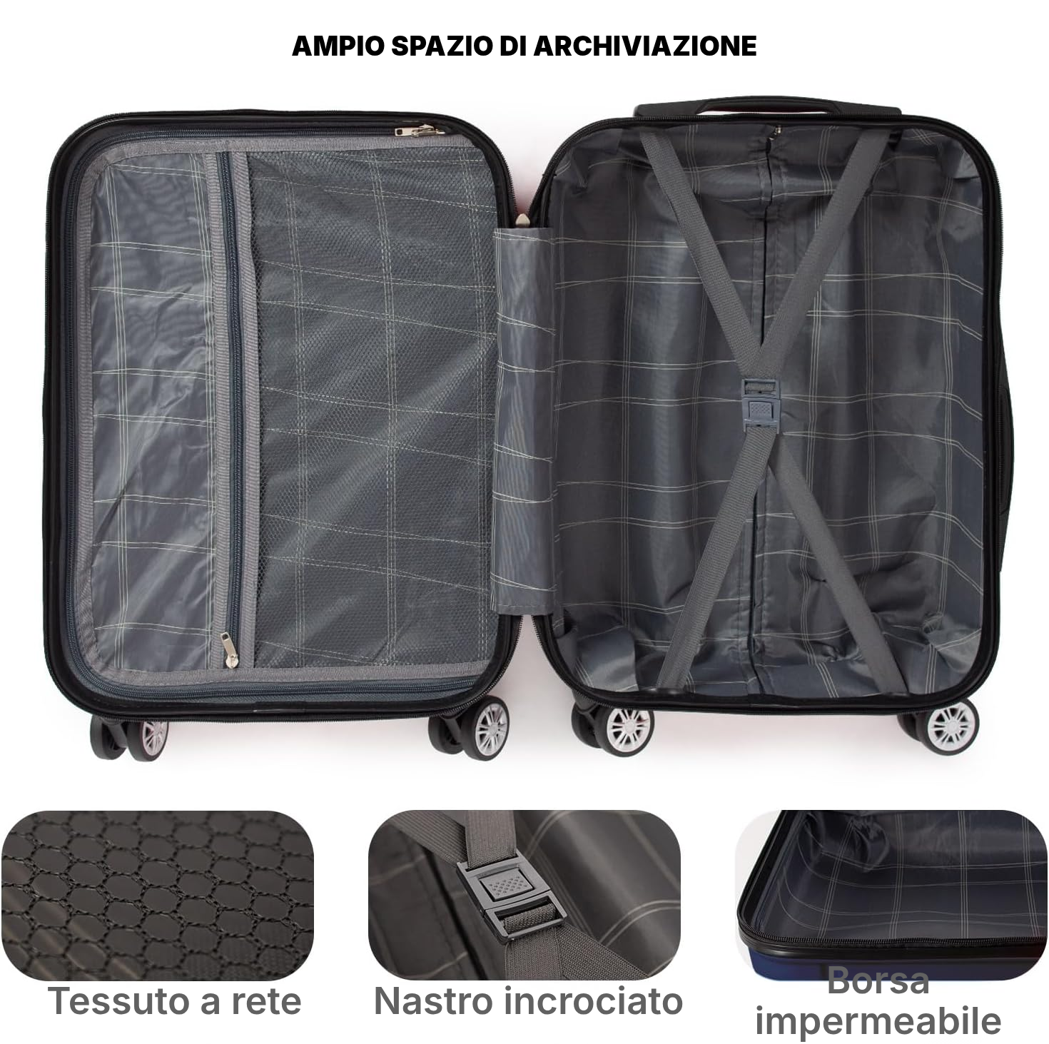Trolley medio rigido 65 cm blu scuro — 2
