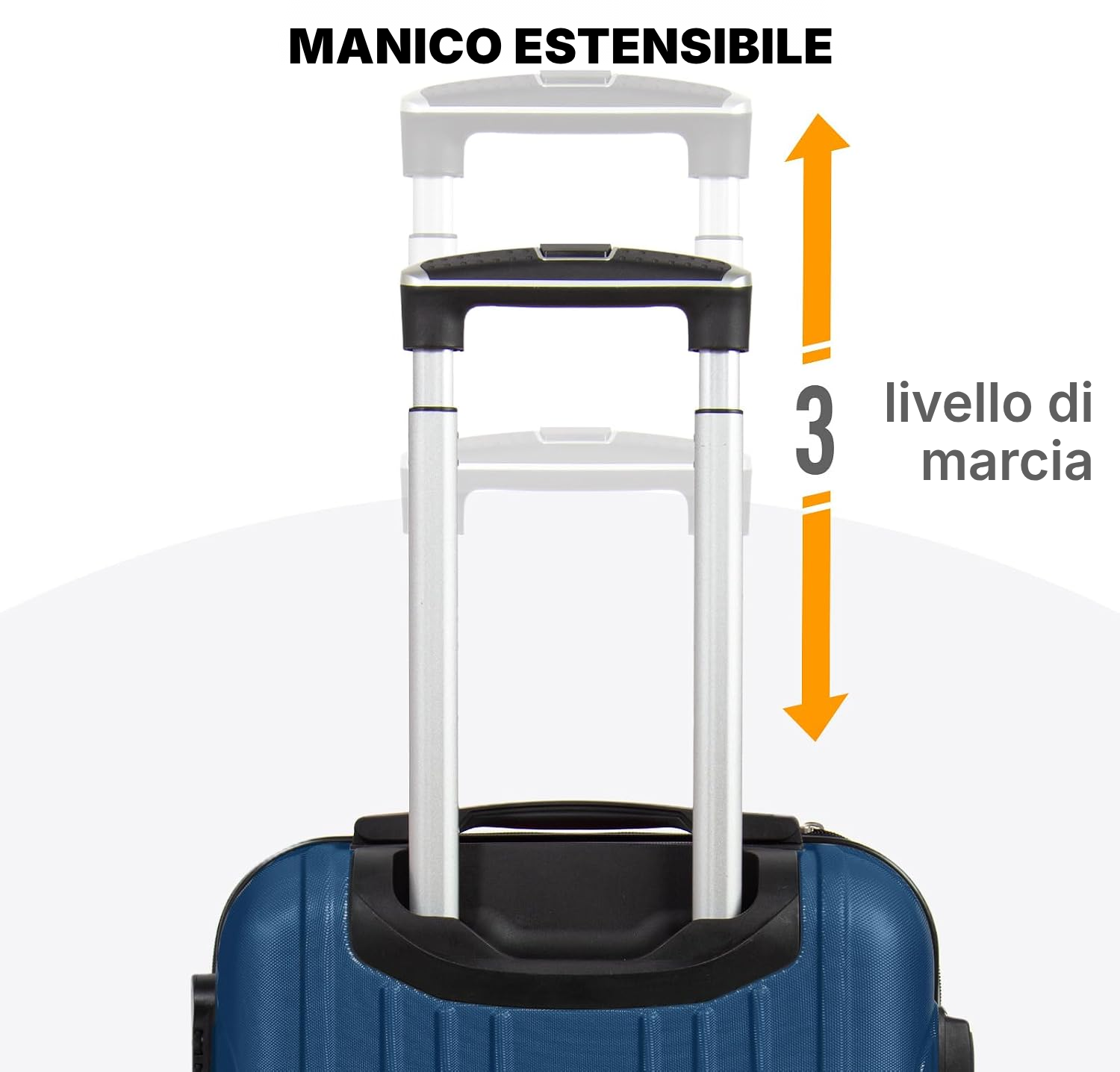 Trolley medio rigido 65 cm blu scuro — 6