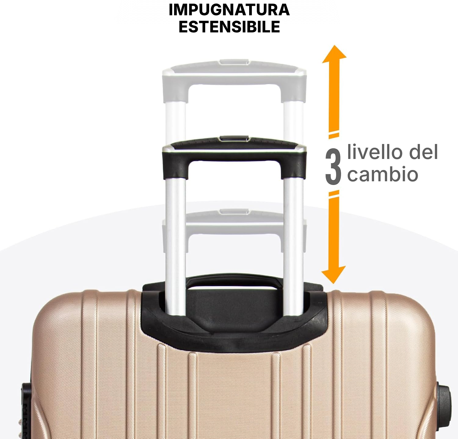 Valigia rigida champagne media 68 × 45 × 26 cm — 4