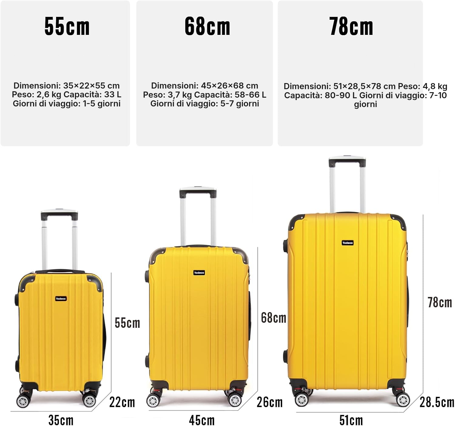 Valigie media rigida 63 × 44 × 25 cm — 4