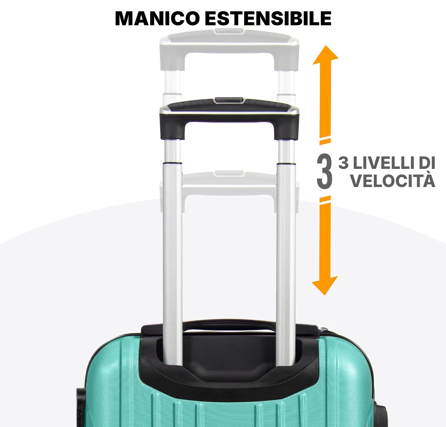 Valigia rigida verde 63 × 44 × 25 cm, formato medio — 6
