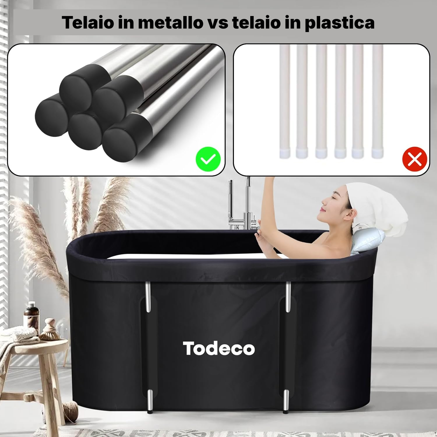 Vasca bagno portatile pieghevole 120 × 57 × 55 cm — 2