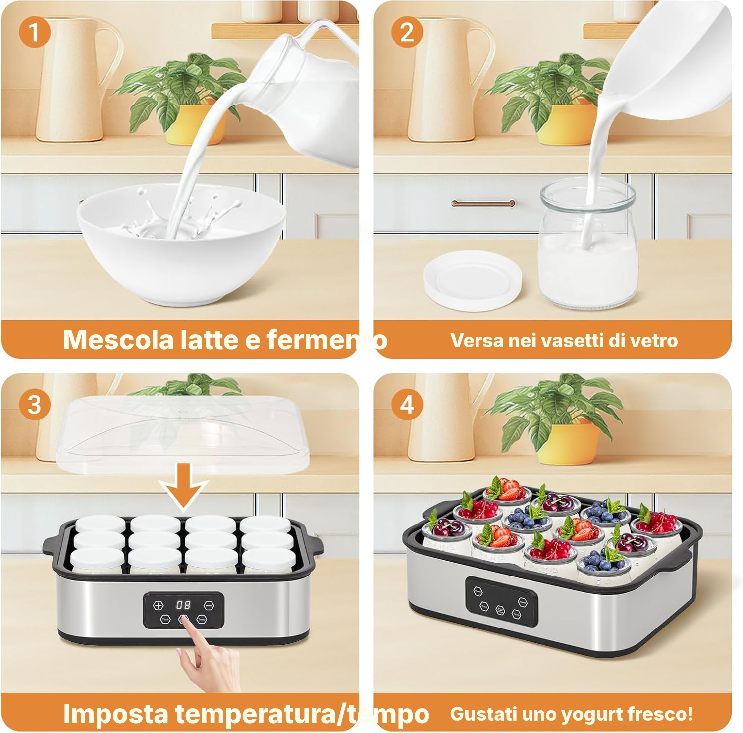 Yogurtiera 12 vasetti nera — 4