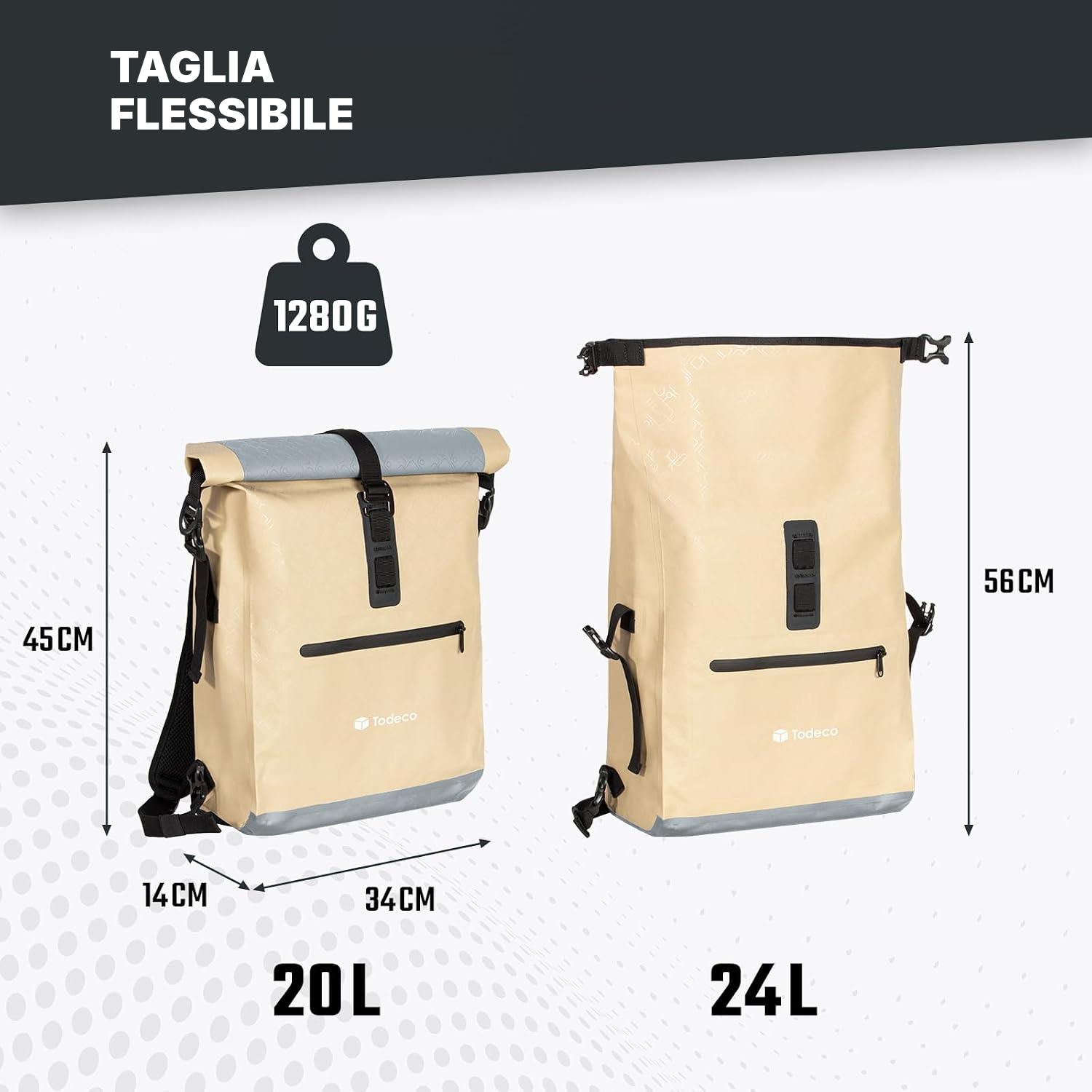 Borsa per biciclette 3-in-1 beige — 5