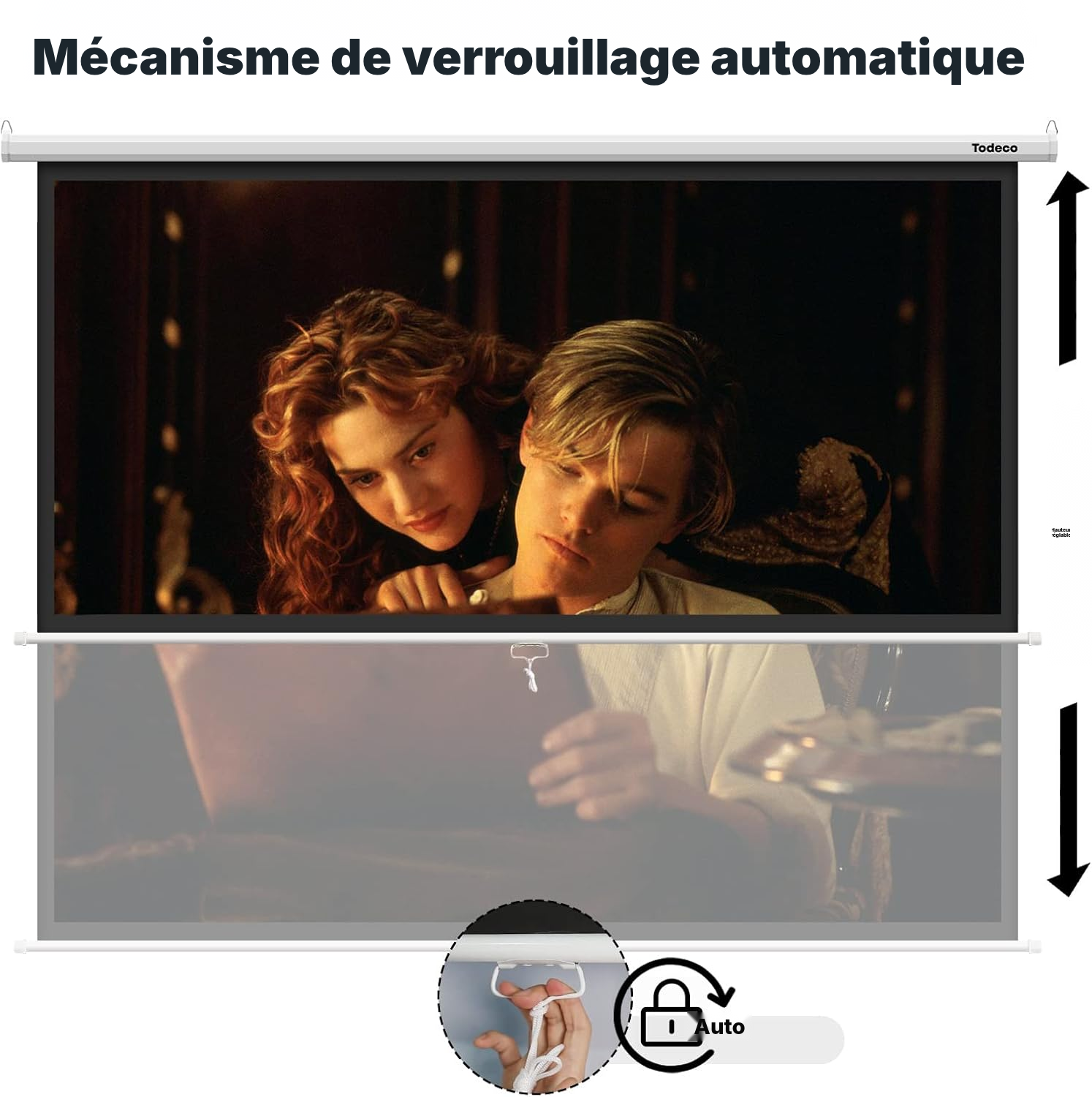 Écran pour vidéoprojecteur enroulable – image cadrée — 2