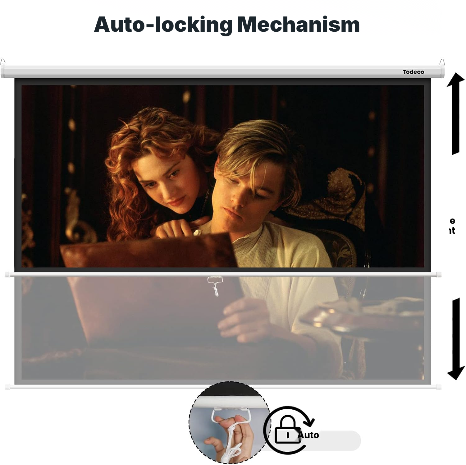 203 cm Pull-Down Projection Screen, Crisp Image — 2