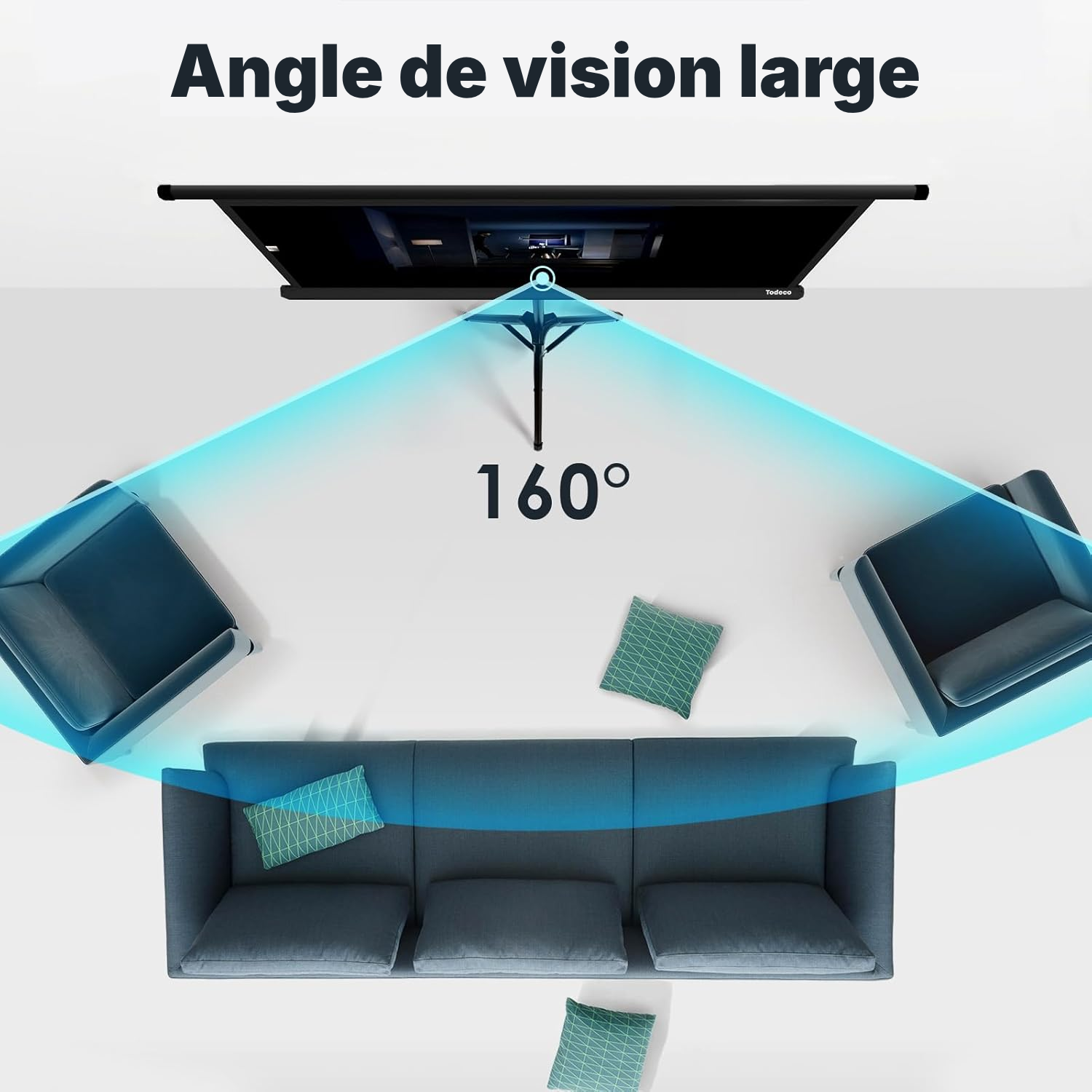 Écran pour vidéoprojecteur – 90 cm sur pied, taille 181 — 7