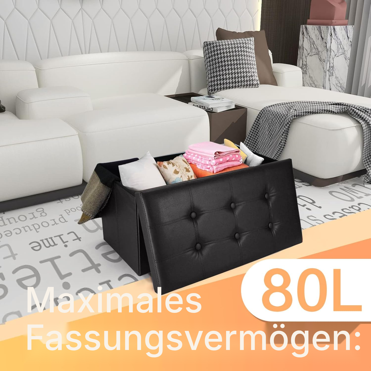 Sitzbank mit Stauraum – schwarz — 7