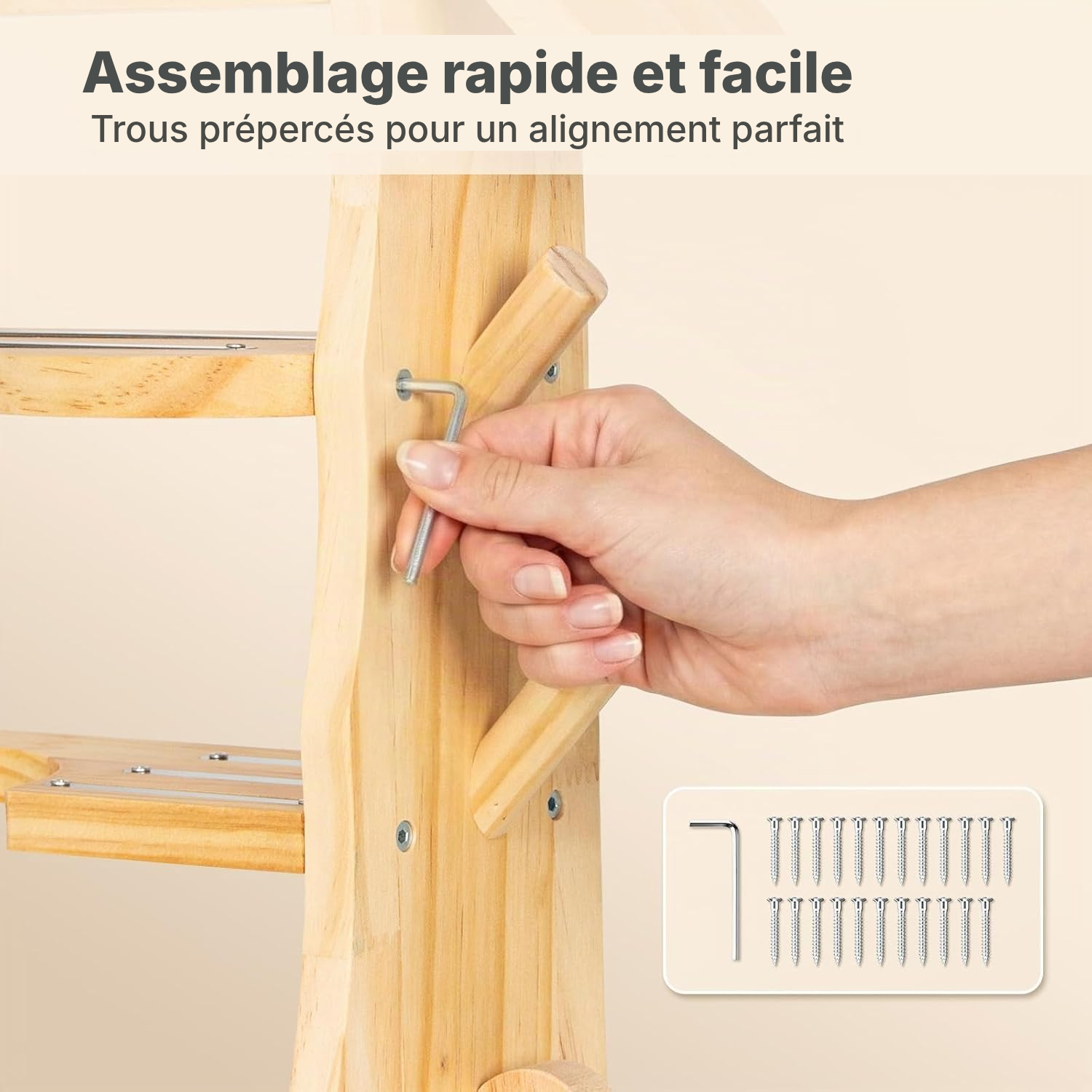 Étagère magnétique Toniebox/Tonies – bois avec crochets, 62 cm — 6