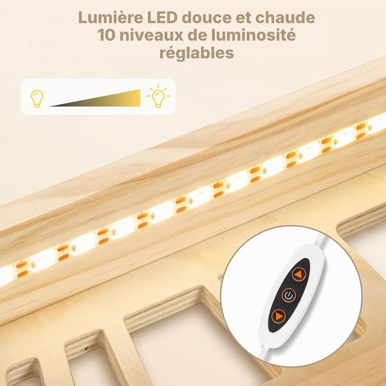 Étagère magnétique LED pour Toniebox/Tonies – bus gris, 62 cm — 4