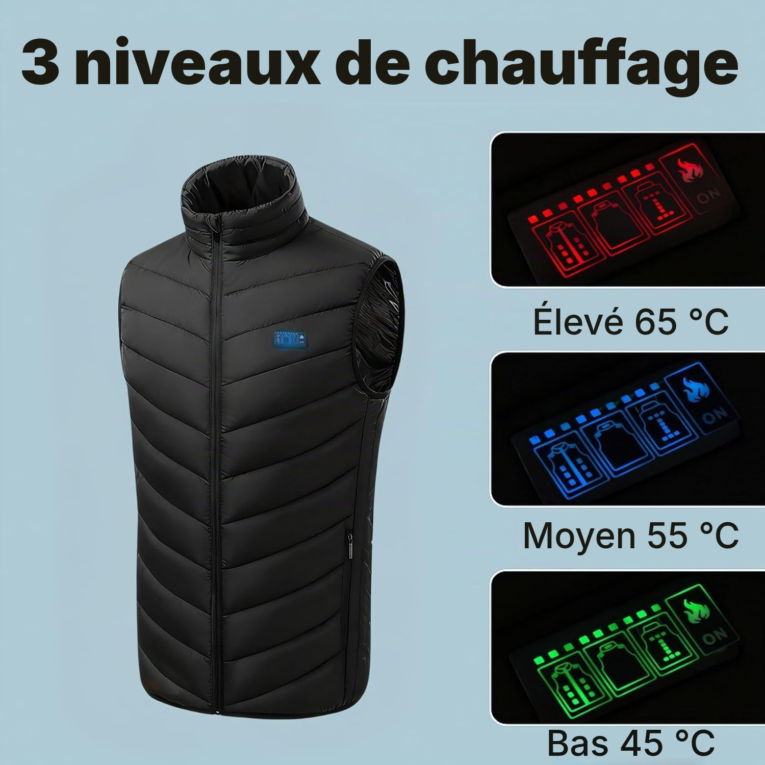 Doudoune chauffante Grand, chaleur ciblée — 3