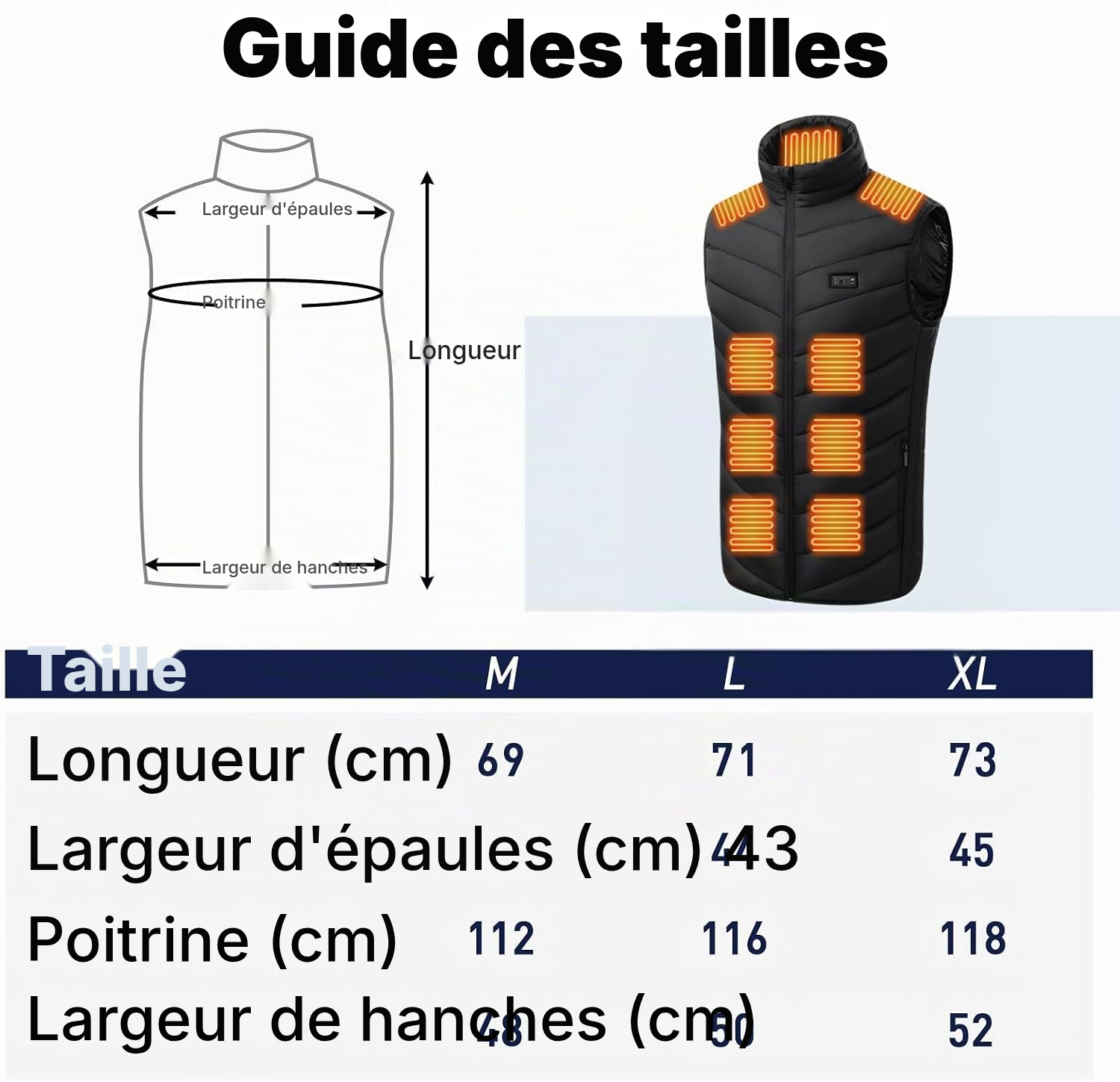 Doudoune chauffante Grand, chaleur ciblée — 6