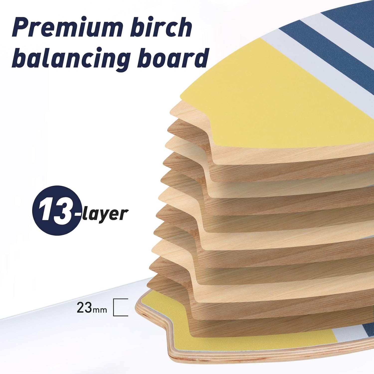 Houten balansbord 85 cm – diagonale strepen — 3