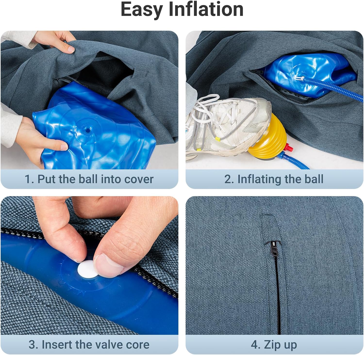 Fitnessbal blauw 14 cm voor actief zitten — 2