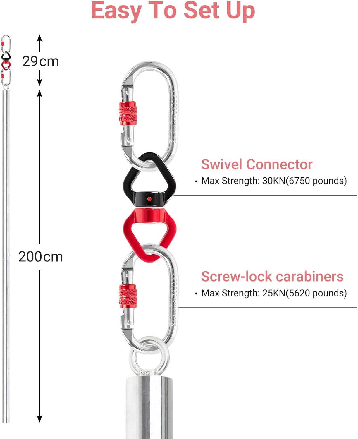 Danspaal voor aerial pole dance – zilver — 5