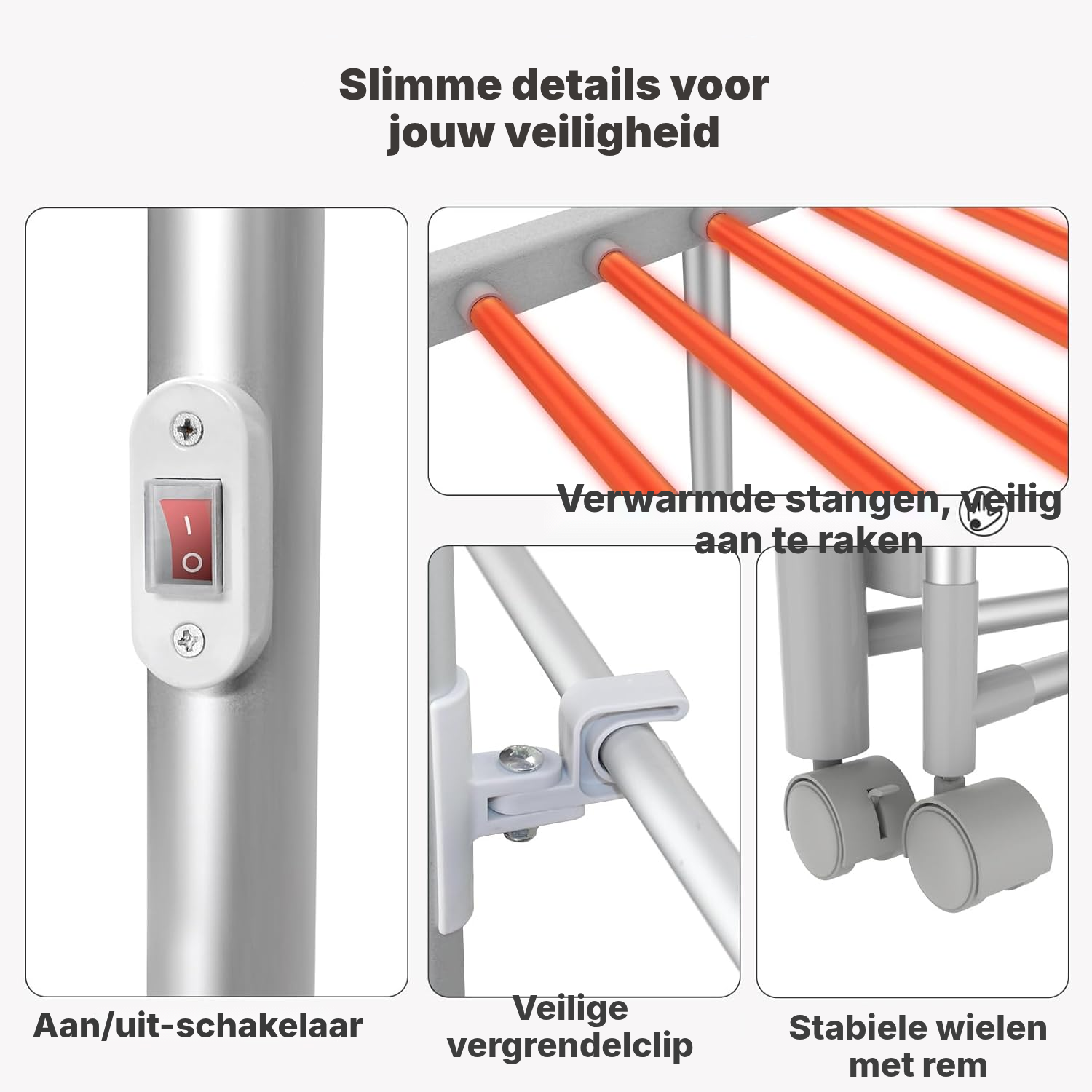 Elektrisch droogrek – wit en inklapbaar — 2