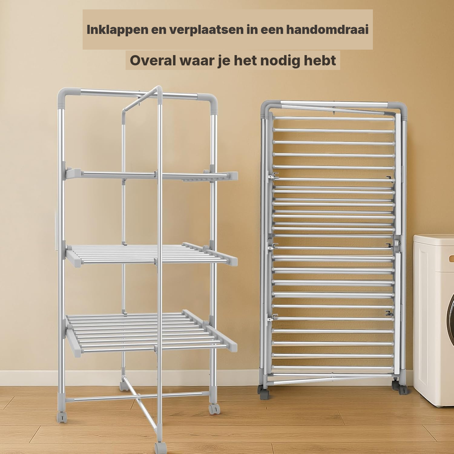Elektrisch droogrek – wit en inklapbaar — 4
