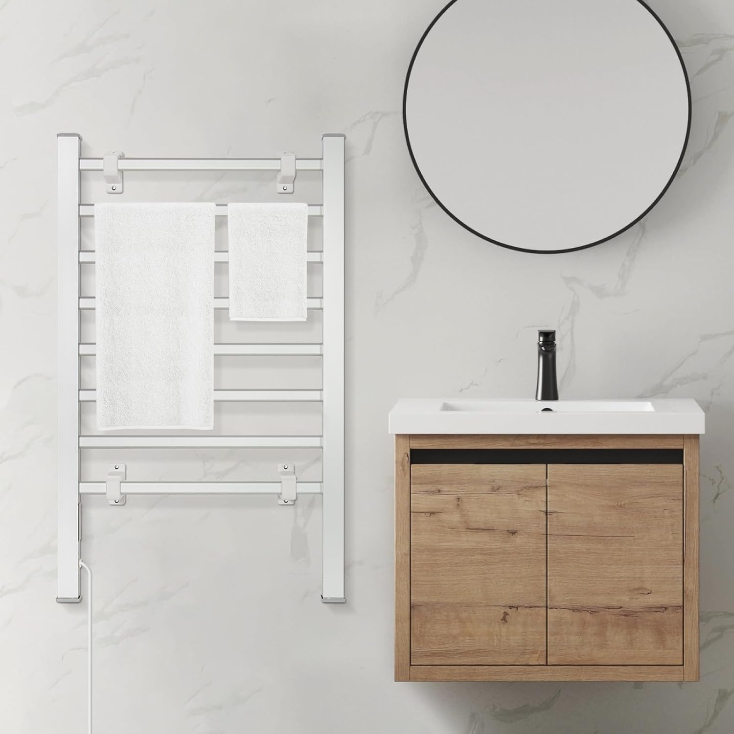 Handdoekrek badkamer – elektrische radiator, 8 stangen — 7