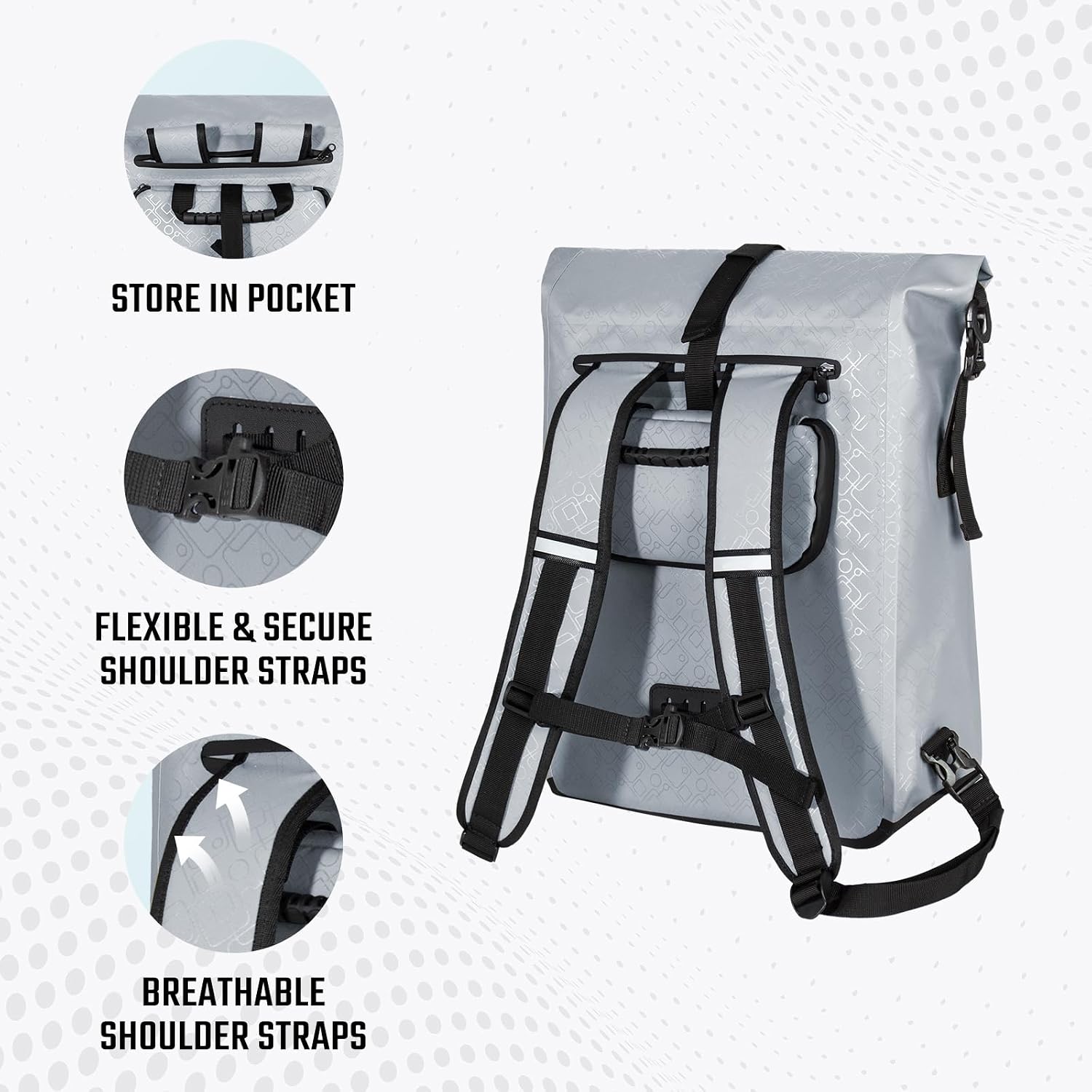 3-in-1 fietstas zwart – fietsen en wandelen — 7