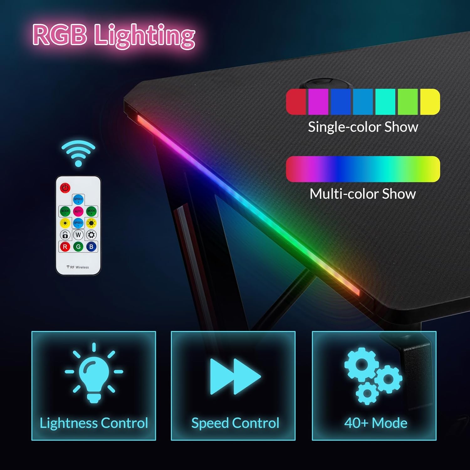 Gaming bureau 140 cm met LED — 3