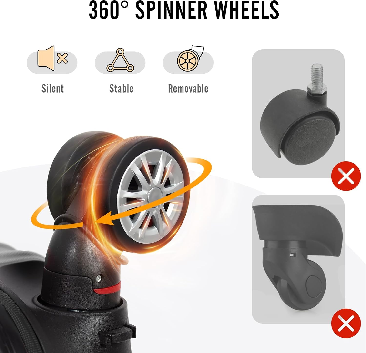 Donkergrijze reiskoffer met wielen, ABS — 5