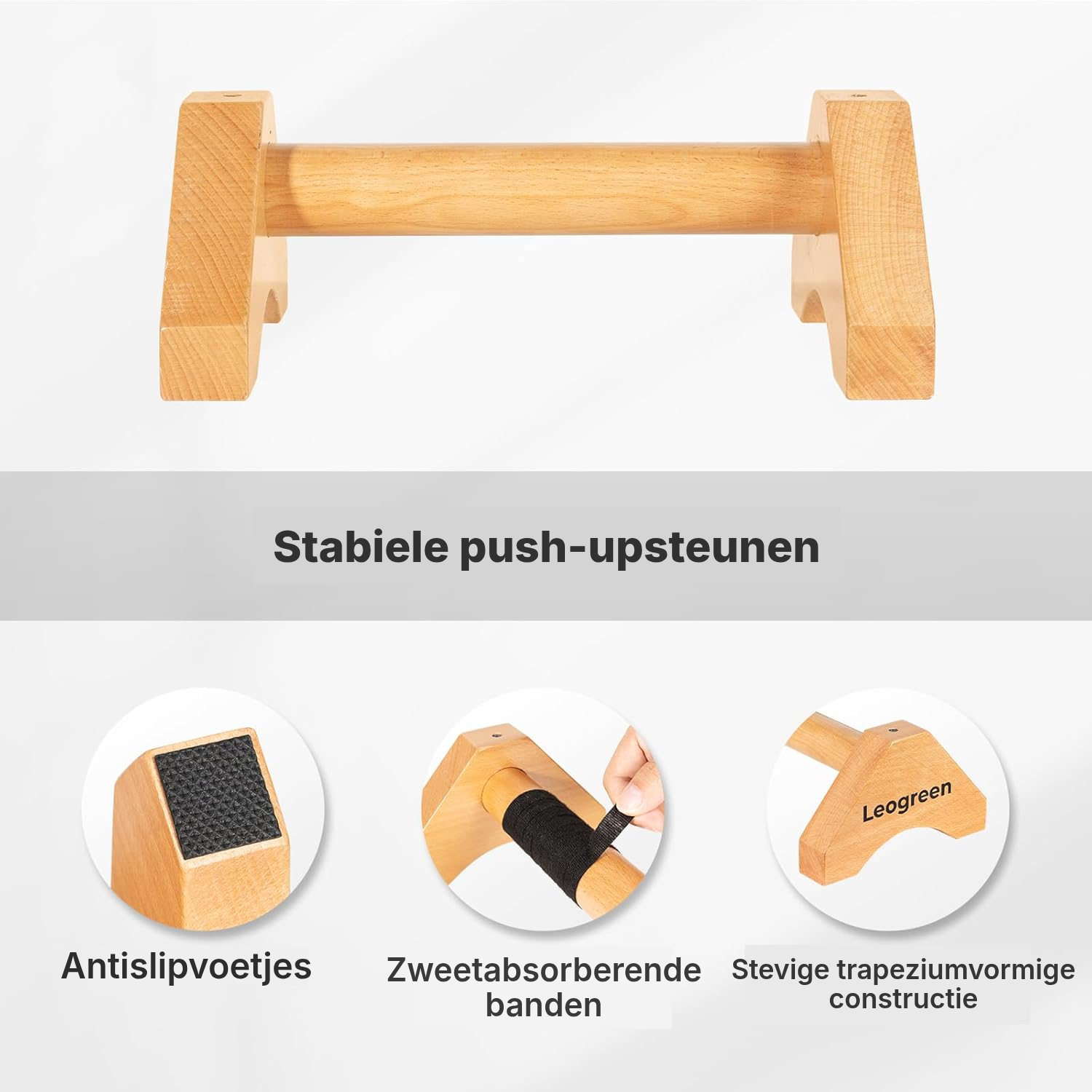 Houten parallettes 30 cm — set van 2 — 3