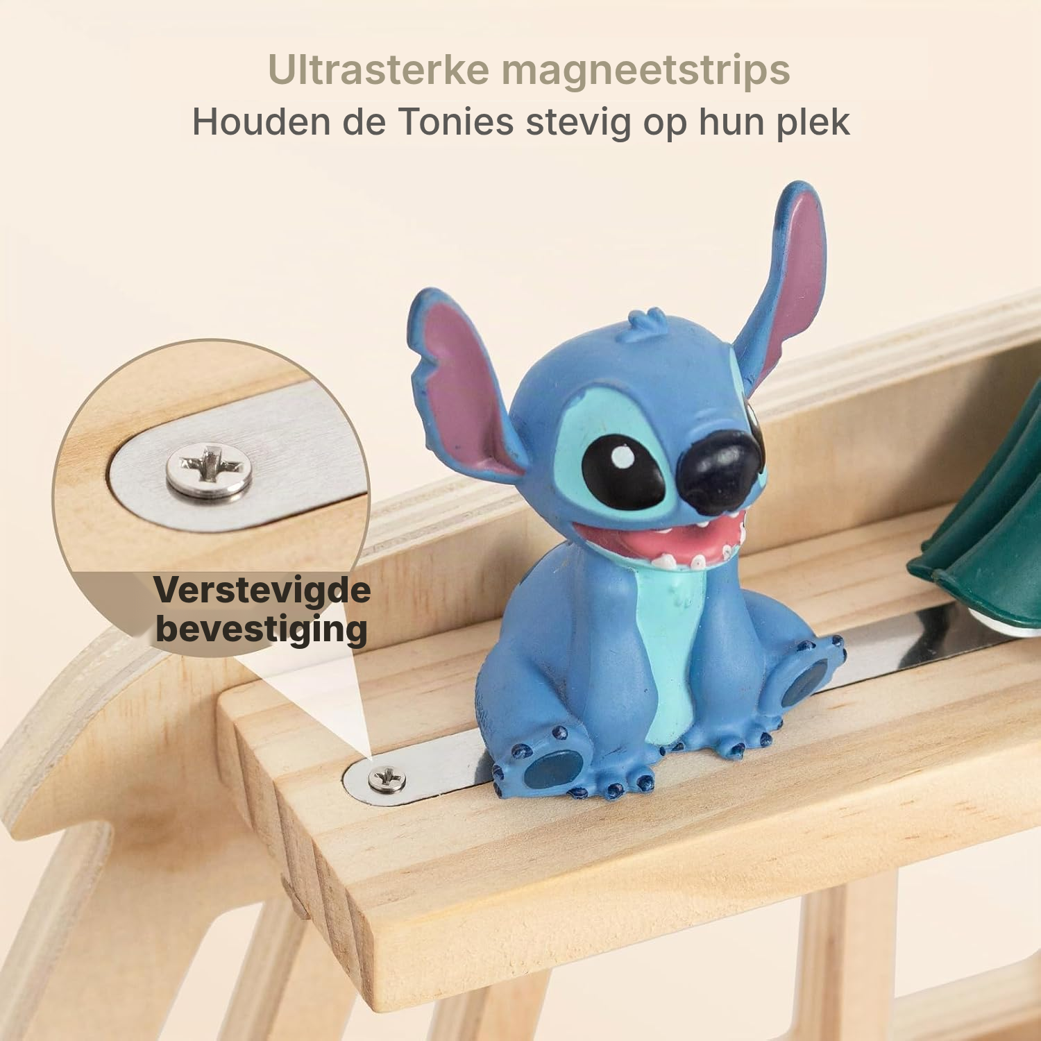 Houten plank voor aan muur met LED — 5