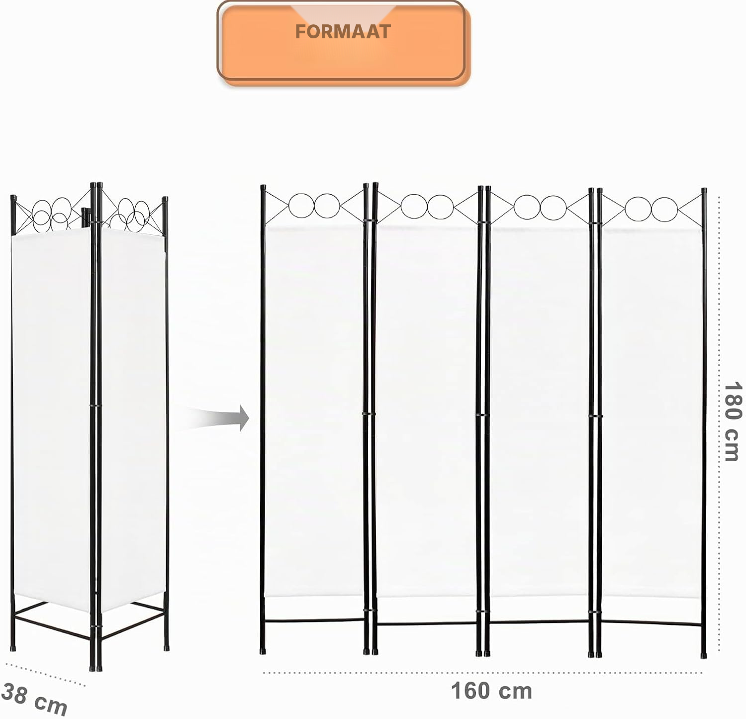 Kamer scherm wit, inklapbaar – privacy — 5
