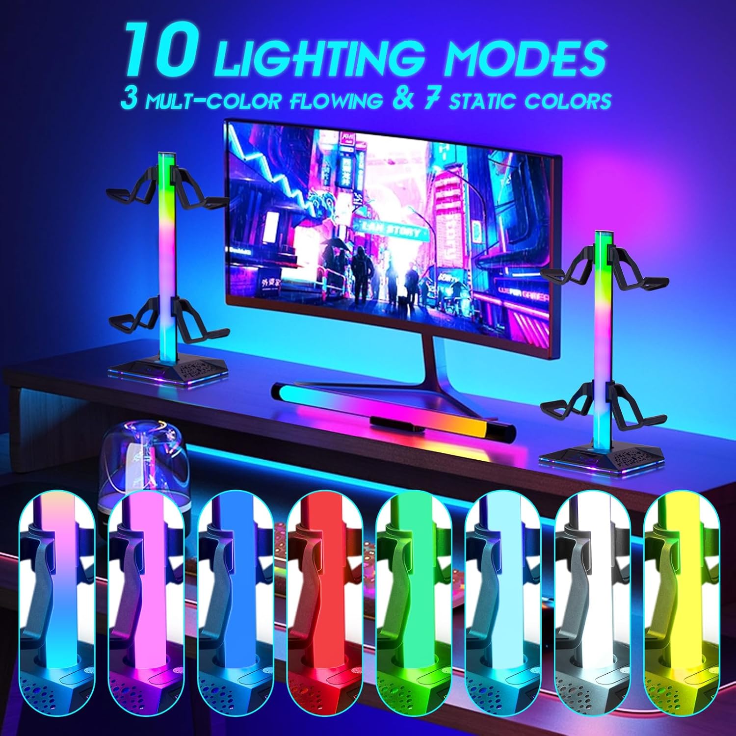 Koptelefoon standaard met RGB — 2