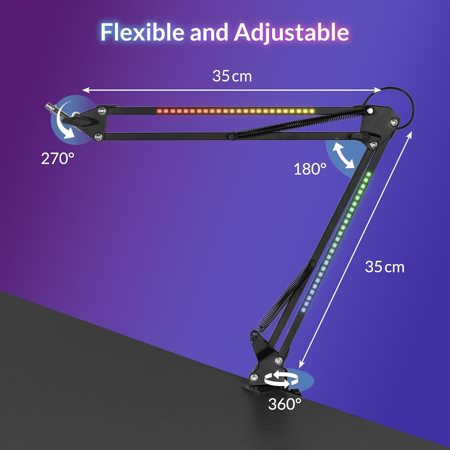 Microfoon arm RGB zwart – stabiel — 6