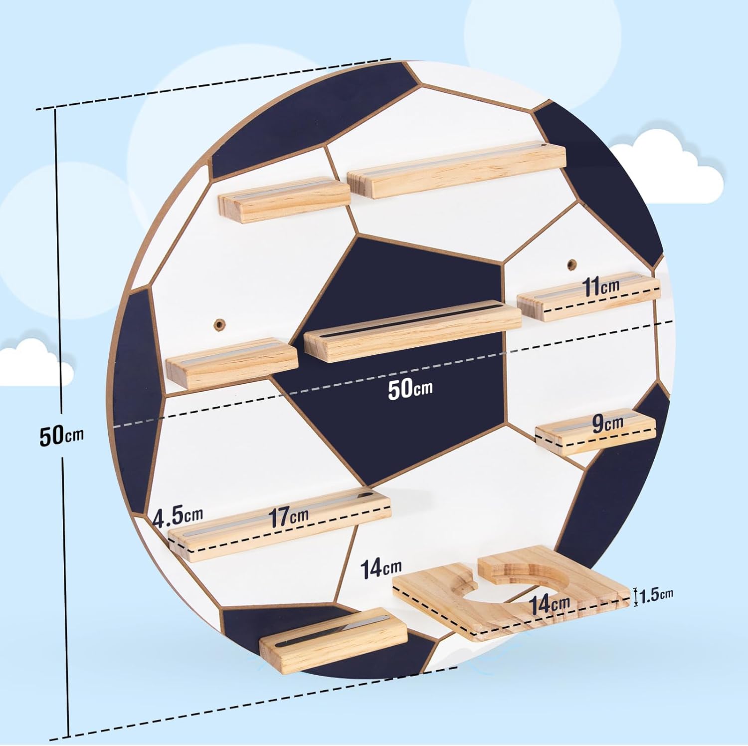 Toniebox wandplank 50 cm blauw voetbal — 6