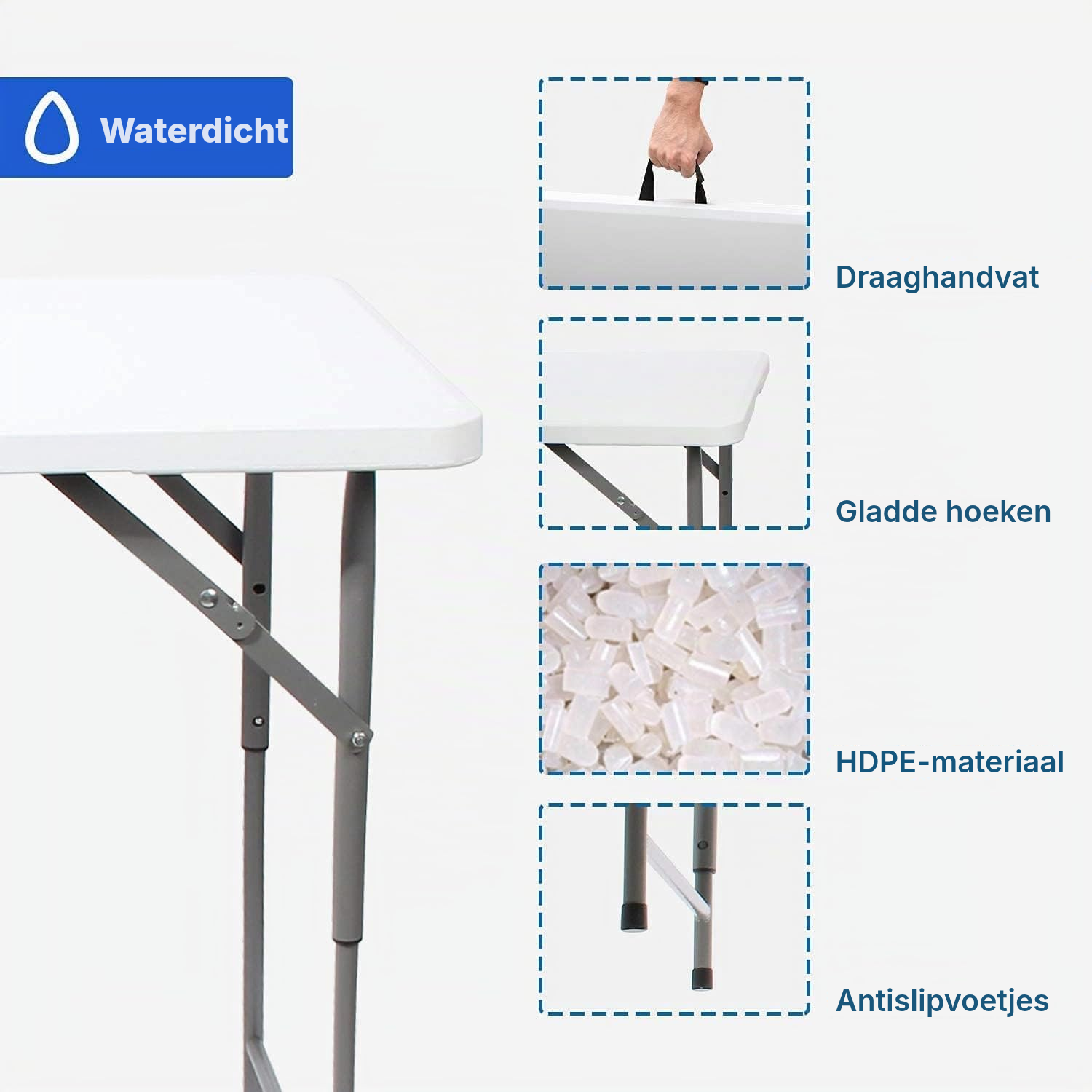 Klaptafel 120 × 74 × 60 cm verstelbaar — 2