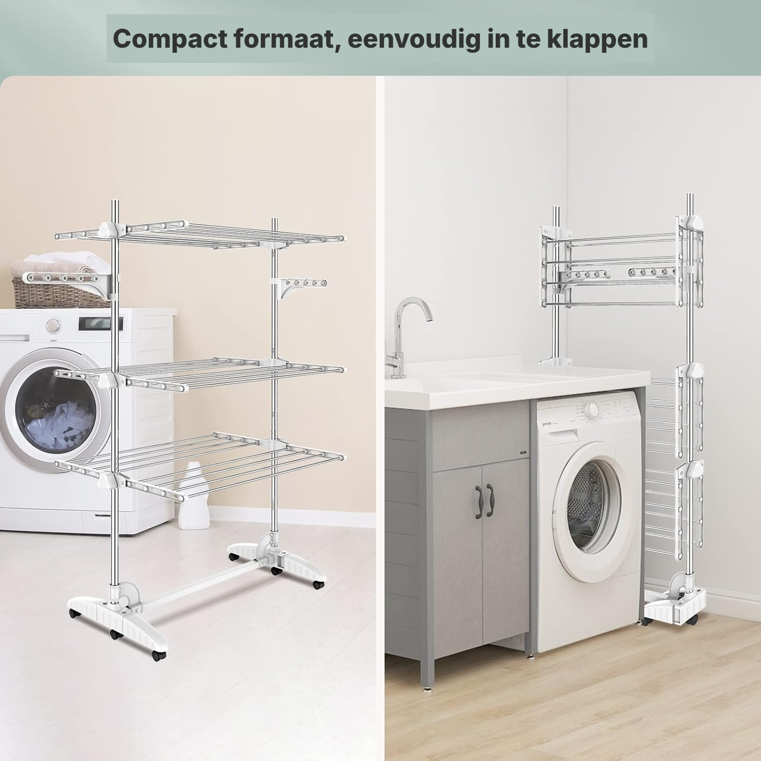 Droogrek staand met 3 niveaus – wit — 4