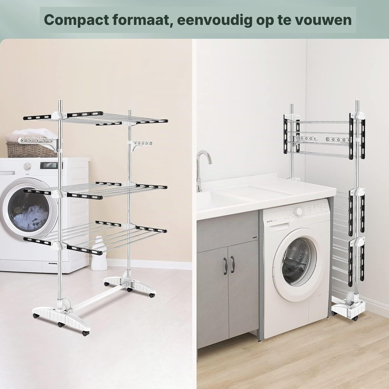 Vrijstaand zwart droogrek — 4