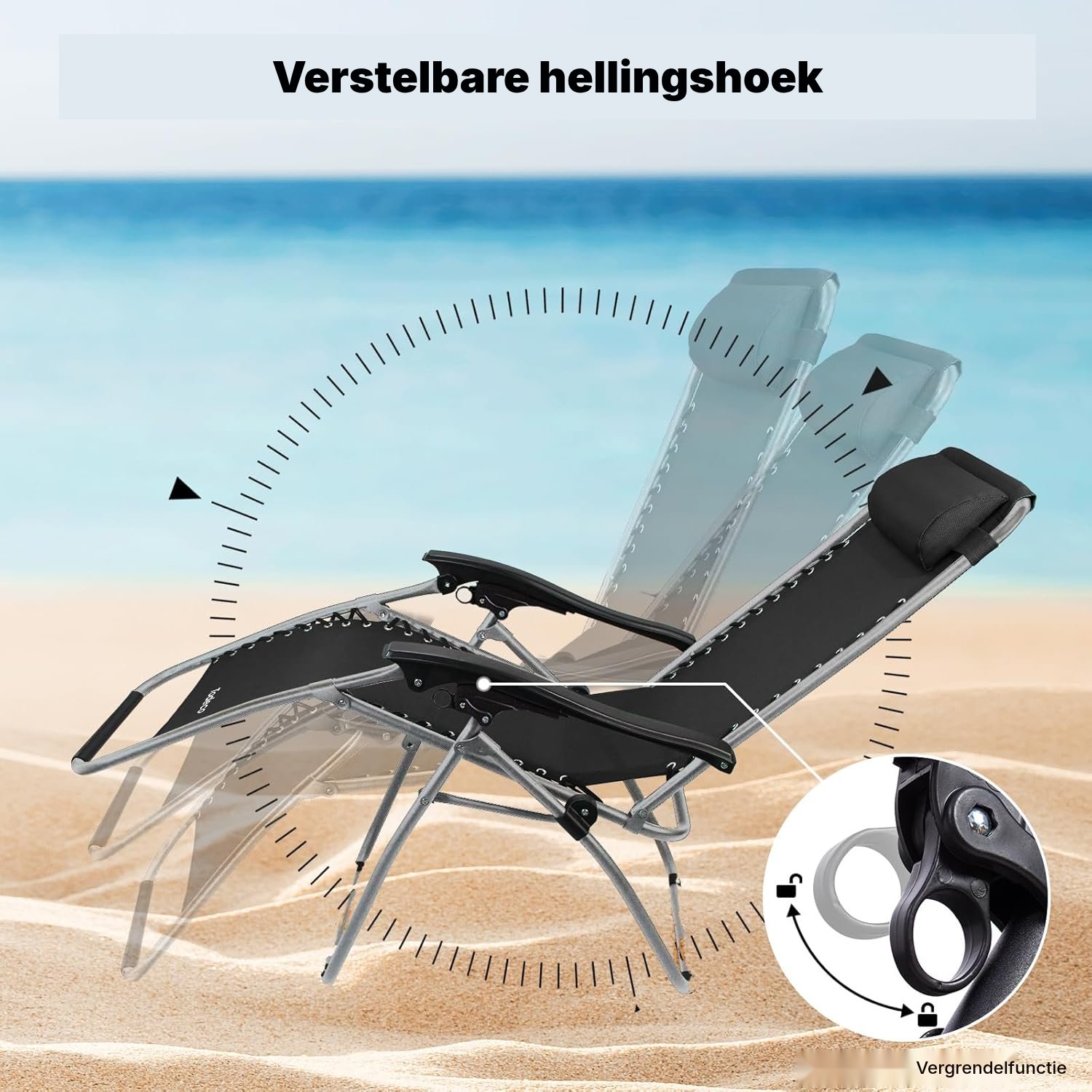Camping stoelen: zero-gravity ligstoel 110 cm — 4