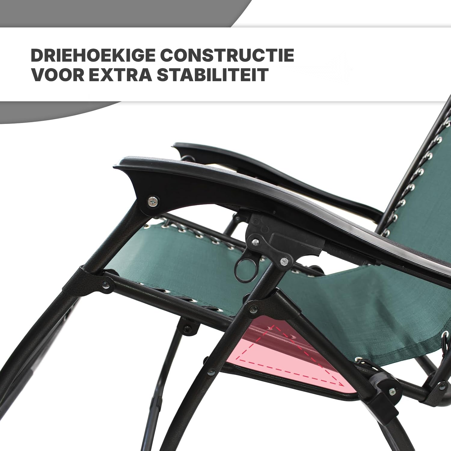 Opvouwbare strandstoel groen, verstelbaar — 3